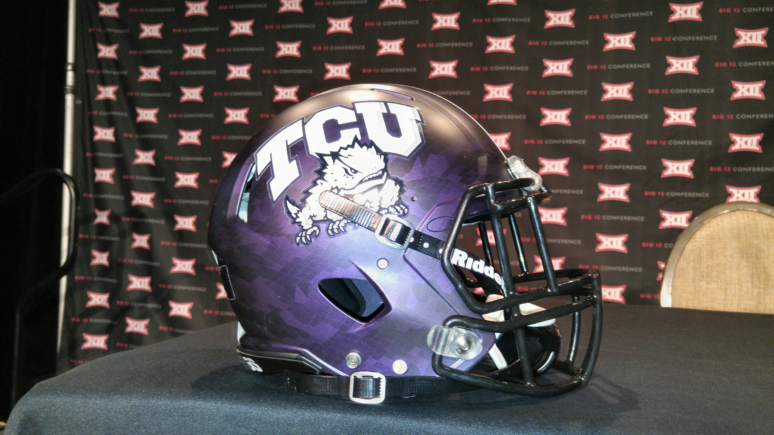 TCU helmet desk
